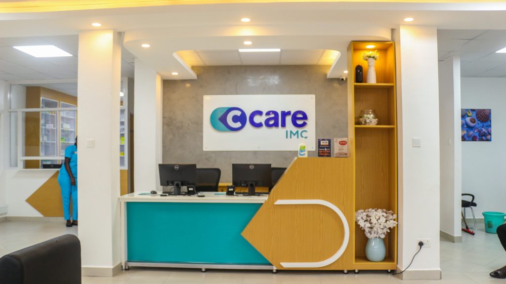 Reception area of IHK Ccare after installation the Queue Management system by Riana's Q-SYS