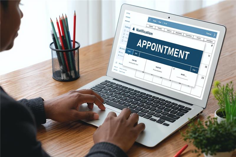 Appointment booking in use